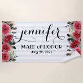 名誉のメイド・オブ・オナー・パーティー・ギフト ビーチタオル (正面)