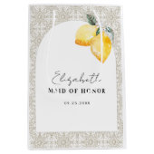 名誉のメイド ギフトバッグ 水彩のレモン 名前 (正面)