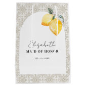 名誉のメイド ギフトバッグ 水彩のレモン 名前 (裏面)