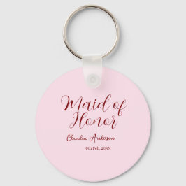 「名誉のメイド　 Mauve 　名前　 日付　ピンクのパステルカラー　花嫁」 キーホルダー