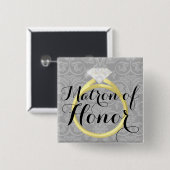 名誉のリングの花嫁の結婚披露宴ボタンの婦人 缶バッジ (正面&裏面)