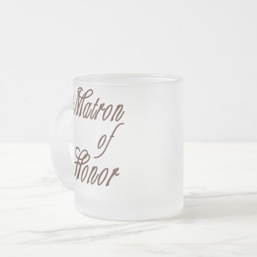 名誉の上品な茶色の婦人 フロストグラスマグカップ (正面左)