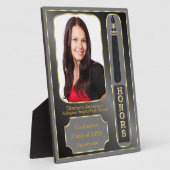 名誉の写真プラークのブラックグレーでの卒業 フォトプラーク (側面)