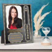 名誉の写真プラークのブラックグレーでの卒業 フォトプラーク (側面)