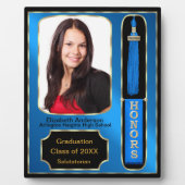 名誉の写真プラーク・ブルーによる卒業 フォトプラーク (正面)