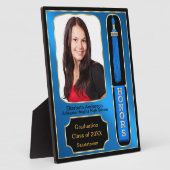 名誉の写真プラーク・ブルーによる卒業 フォトプラーク (側面)