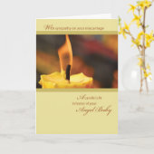 名誉の天使のベビーの蝋燭 カード (黄色い花)