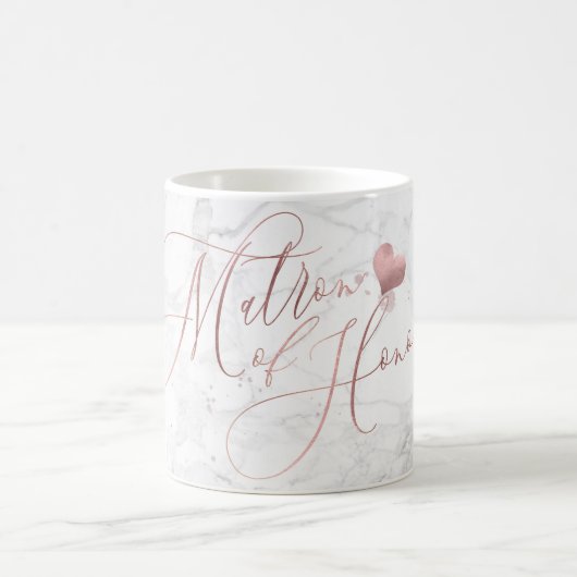 名誉の女主人/大理石+偽ローズゴールドスクリプト コーヒーマグカップ (中央)