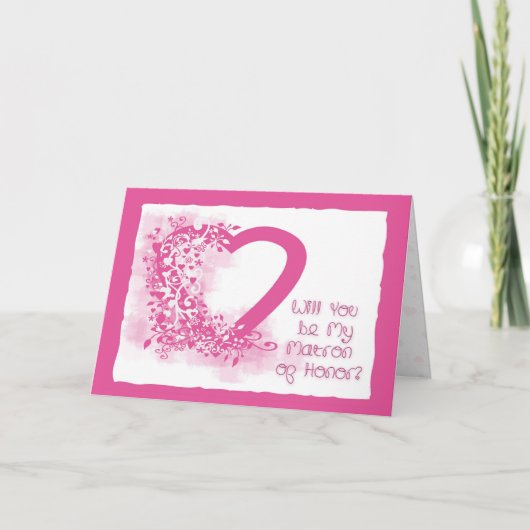 名誉の招待状のピンクのハートの婦人 招待状 (正面)