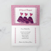 名誉の招待状-マゼンタのガウンの姉妹の婦人 招待状 (内部)