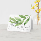 名誉の提案のカードの結婚緑のマトロン カード (黄色い花)