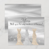 名誉の提案の豪華なガウンの婦人 招待状 (正面/裏面)