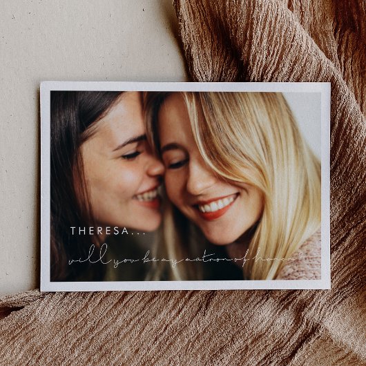 名誉の提案カードのミニマルなマトロン 招待状