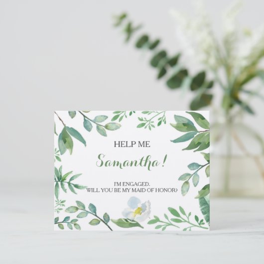 名誉の提案カード、緑の草木のおもしろいな婦人 招待状 (スタンド正面)