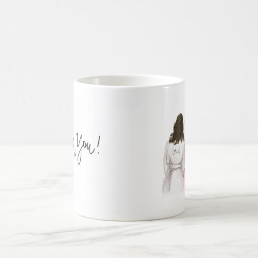 名誉の暗い波の花嫁のBrのパンMありがとう コーヒーマグカップ (中央)