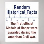 名誉の最初の公式メダル – 歴史事実 ポスター (正面)