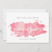 名誉の水色ピンクの私のマトロンになるだろうか 招待状 (正面)