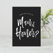 名誉の男 | スクリプトスタイルのカスタムウェディング 招待状 (スタンド正面)