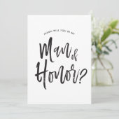 名誉の男 | スクリプトスタイルのカスタムウェディング 招待状 (スタンド正面)