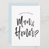 名誉の男 | スクリプトスタイルのカスタムウェディング 招待状 (正面/裏面)