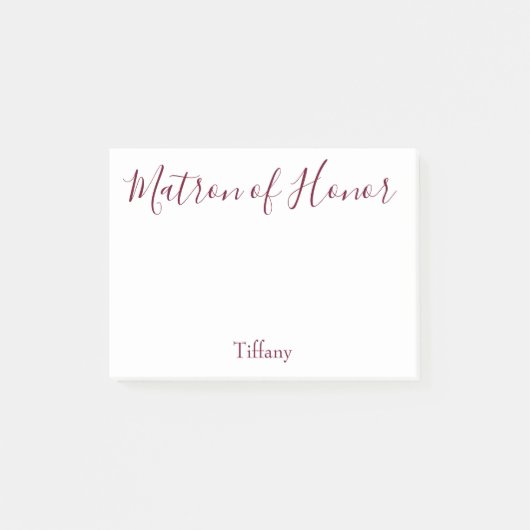 名誉の白およびバーガンディの美しい婦人 ポストイット (正面)