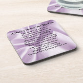 名誉の詩-薄紫の絹のデザインの女中 コースター (左側)