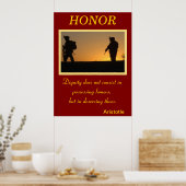 名誉は軍隊の高貴な勇気の中で生きる ポスター (キッチン)