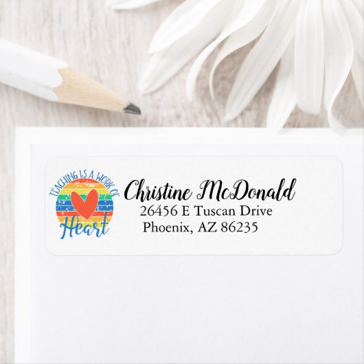 名誉カスタムの教えハート差出人住所 ラベル (インサイチュ)