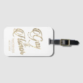 名誉ゲイ |金ゴールドカスタムブライダルパーティ ラゲッジタグ (正面横)