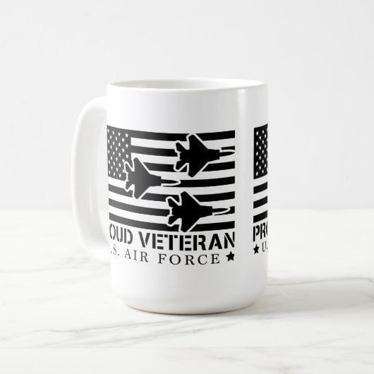 名誉サービス:米空軍退役軍人 コーヒーマグカップ (正面左)