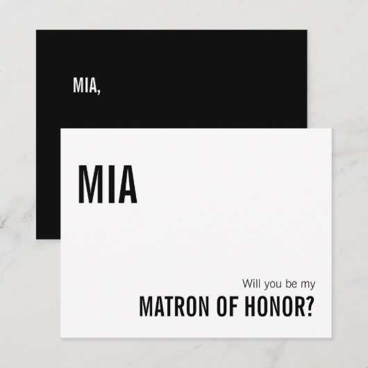 名誉シンプル提案カードのタイポグラフィマトロン ノートカード (正面/裏面)