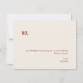 名誉シンプル提案カードのテラコッタマトロン ノートカード (裏面)