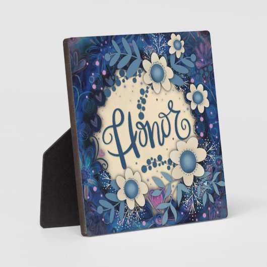 名誉ハート感動的フローラブかわいらしルー フォトプラーク (正面)