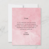 名誉ピンク牡丹の香水カードのマトロンありがとう (裏面)