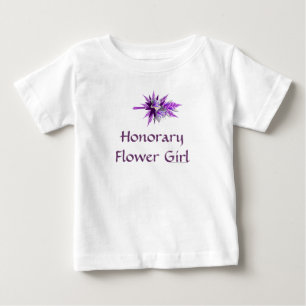 「名誉フラワーガール」パープルリリユブーケ(b) ベビーTシャツ