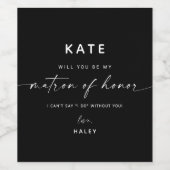 名誉モダン提案のシックなマトロン |黒 ワインラベル (シングルラベル)