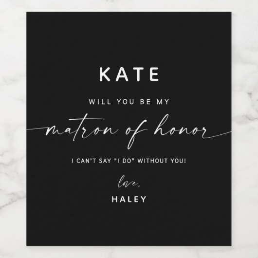 名誉モダン提案のシックなマトロン |黒 ワインラベル (シングルラベル)