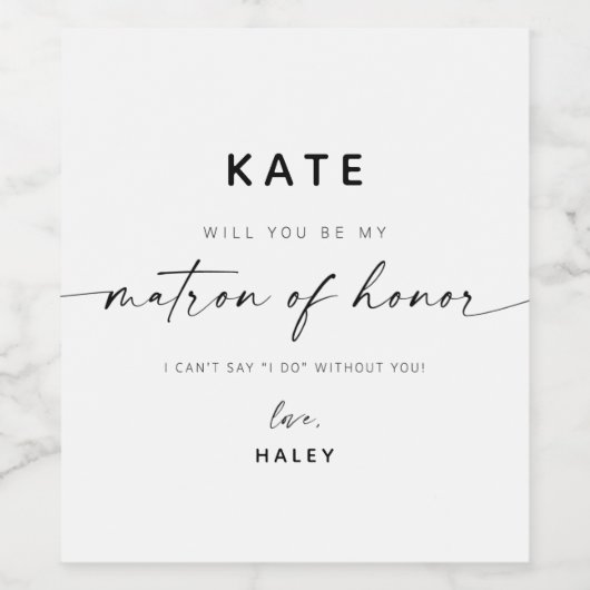 名誉モダン提案のミニマリストのシックなマトロン ワインラベル (シングルラベル)