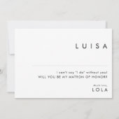 名誉モダン提案カードのミニマリスト 招待状 (裏面)