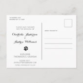 名誉モダン結婚式の写真犬の日付を保存 案内ポストカード (裏面)