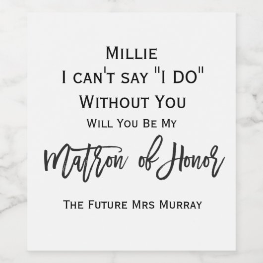 名誉ワインラベルのマトロンへの提案 ワインラベル (シングルラベル)