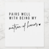 名誉ワインラベルのマトロン花嫁ギフト、花嫁 ワインラベル (シングルラベル)