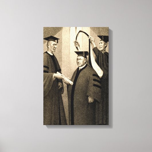 名誉学位， 1938 by Grant Wood キャンバスプリント (正面)