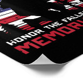 名誉英雄落ちたメモリアルデー米国旗兵W ポスター (角)