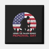 名誉英雄落ちたメモリアルデー米国旗兵W マグネット (正面)