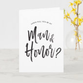 名誉|の原稿のスタイルのカスタムな結婚式の人 カード (黄色い花)