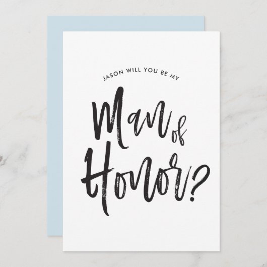 名誉|の原稿のスタイルのカスタムな結婚式の人 招待状 (正面/裏面)