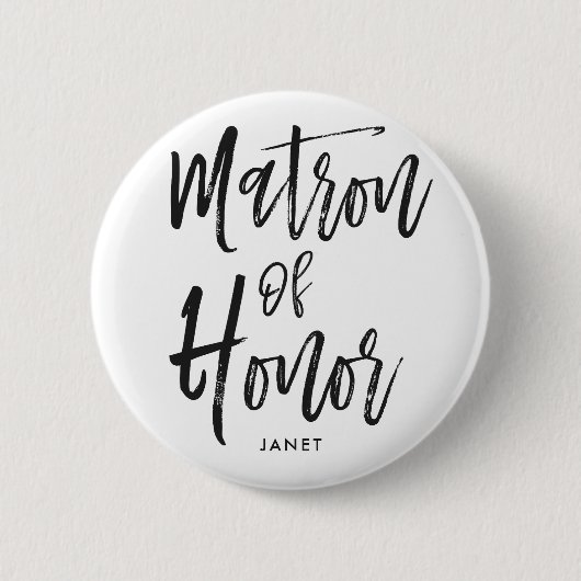 名誉|の原稿のスタイルのカスタムな結婚式の婦人 缶バッジ (正面)