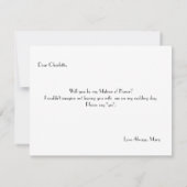 名誉|の新婦付添人の私の婦人です 招待状 (裏面)