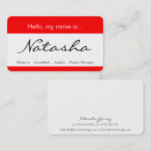 名赤と白企業の標 – 名刺 (正面/裏面)